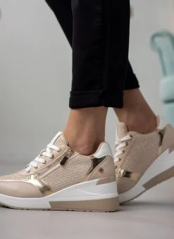 Xti Footwear Sneakers Wedges με φερμουάρ Xti140973 - Χρυσό -The Fashion Project κατάστημα sneakers wedges me fermouar xti140973 110422 ez1k