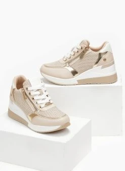 Xti Footwear Sneakers Wedges με φερμουάρ Xti140973 - Χρυσό -The Fashion Project κατάστημα sneakers wedges me fermouar xti140973 110422 kkcz