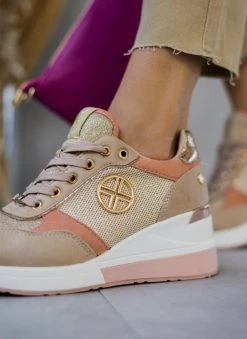 Xti Footwear Sneakers Wedges με Glitter Xti 141116 - Μπεζ -The Fashion Project κατάστημα sneakers wedges me glitter xti 141116 110354 8mln