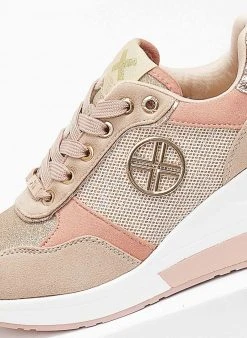 Xti Footwear Sneakers Wedges με Glitter Xti 141116 - Μπεζ -The Fashion Project κατάστημα sneakers wedges me glitter xti 141116 110354 zsin