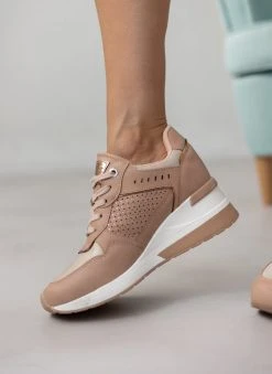 Xti Footwear Sneakers Wedges με στρας Xti 141154 - Caramel -The Fashion Project κατάστημα sneakers wedges me stras xti 141154 110328 fbty