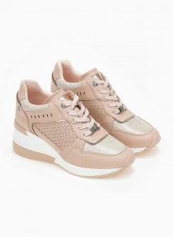Xti Footwear Sneakers Wedges με στρας Xti 141154 - Caramel -The Fashion Project κατάστημα sneakers wedges me strass xti 141154 110328 j3tj