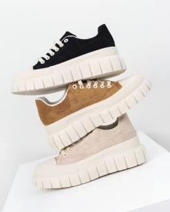 The Fashion Project Sneakers Flatforms Suede - Μαύρο -The Fashion Project κατάστημα suede athlitika me psili sola 94230 l4j6