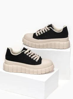 The Fashion Project Sneakers Flatforms Suede - Μαύρο