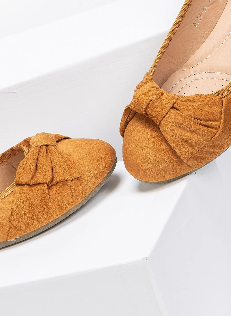 The Fashion Project Μπαλαρίνες Suede με κόμπο - Ταμπά 3 The Fashion Project Μπαλαρίνες Suede με κόμπο - Ταμπά - Image 3