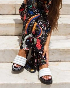 Flatforms με καπιτονέ φάσα Tfp - Λευκό -The Fashion Project κατάστημα tfp slides me fardia kapitone fasa 93937 klz7