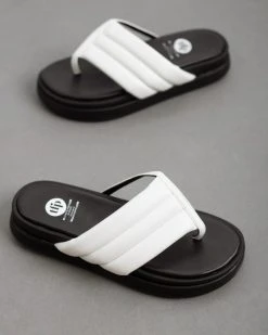 Flatforms καπιτονέ Tfp - Λευκό -The Fashion Project κατάστημα tfp slides me kapitone sxedio 93571 dy34