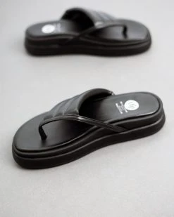 Flatforms καπιτονέ Tfp - Μαύρο -The Fashion Project κατάστημα tfp slides me kapitone sxedio 93572 3naw