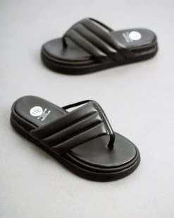 Flatforms καπιτονέ Tfp - Μαύρο -The Fashion Project κατάστημα tfp slides me kapitone sxedio 93572 5doj