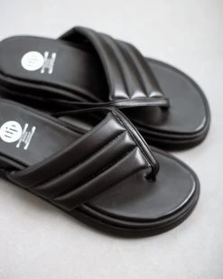 Flatforms καπιτονέ Tfp - Μαύρο -The Fashion Project κατάστημα tfp slides me kapitone sxedio 93572 856z