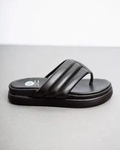 Flatforms καπιτονέ Tfp - Μαύρο -The Fashion Project κατάστημα tfp slides me kapitone sxedio 93572 k2lf