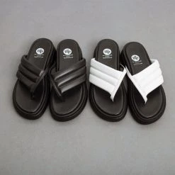 Flatforms καπιτονέ Tfp - Μαύρο -The Fashion Project κατάστημα tfp slides me kapitone sxedio 93572 n06y