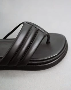 Flatforms καπιτονέ Tfp - Μαύρο -The Fashion Project κατάστημα tfp slides me kapitone sxedio 93572 pju6