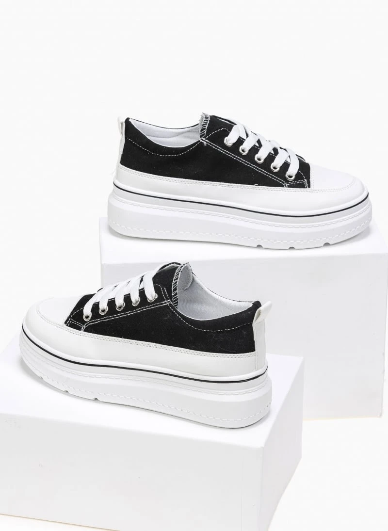 The Fashion Project Sneakers πάνινα με εφέ ραφές - Μαύρο 3 The Fashion Project Sneakers πάνινα με εφέ ραφές - Μαύρο - Image 3