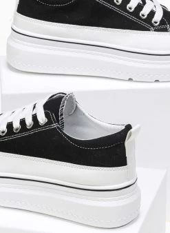 The Fashion Project Sneakers πάνινα με εφέ ραφές - Μαύρο 11 The Fashion Project Sneakers πάνινα με εφέ ραφές - Μαύρο -The Fashion Project κατάστημα ufasmatina sneakers me efe rafes sti sola 87566 oi0o