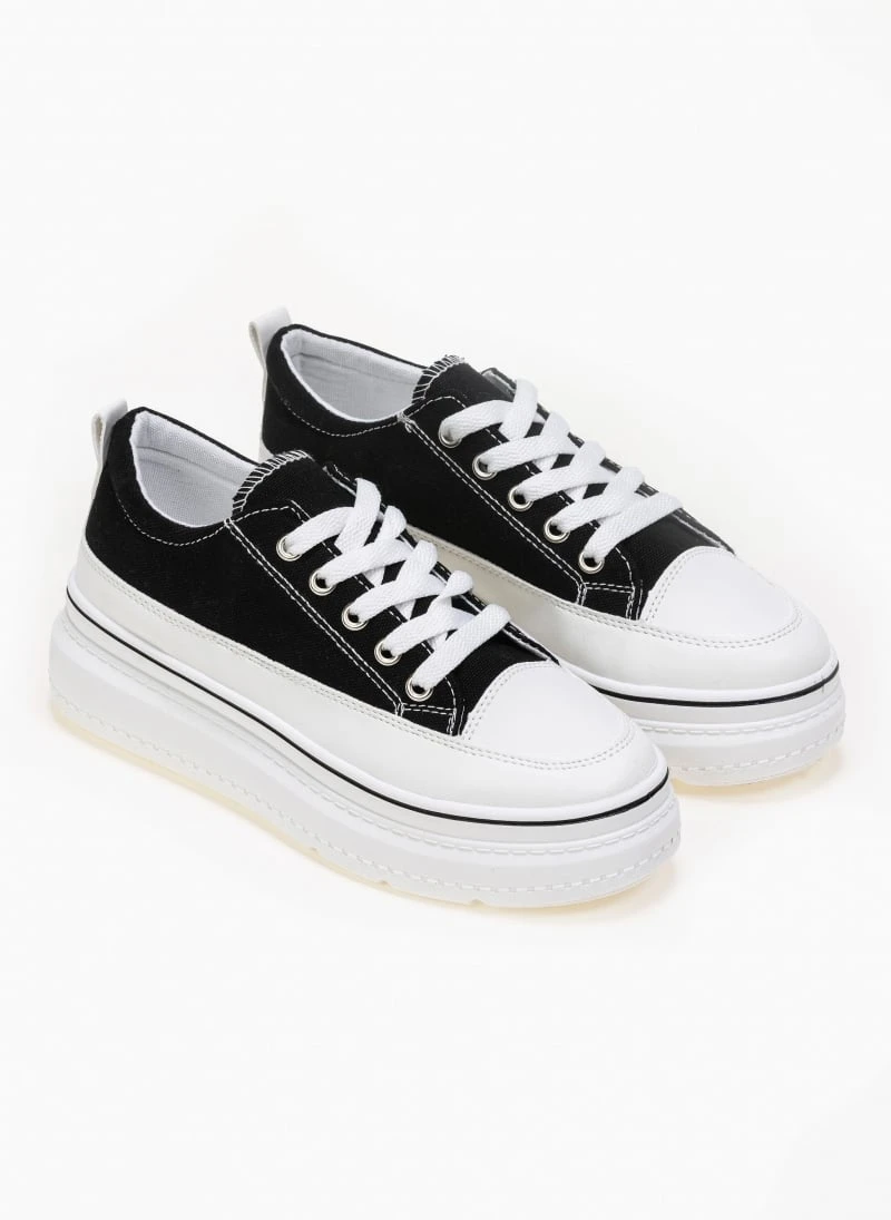 The Fashion Project Sneakers πάνινα με εφέ ραφές - Μαύρο 2 The Fashion Project Sneakers πάνινα με εφέ ραφές - Μαύρο - Image 2